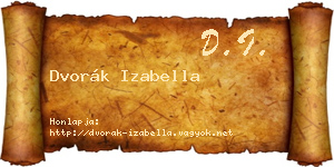 Dvorák Izabella névjegykártya